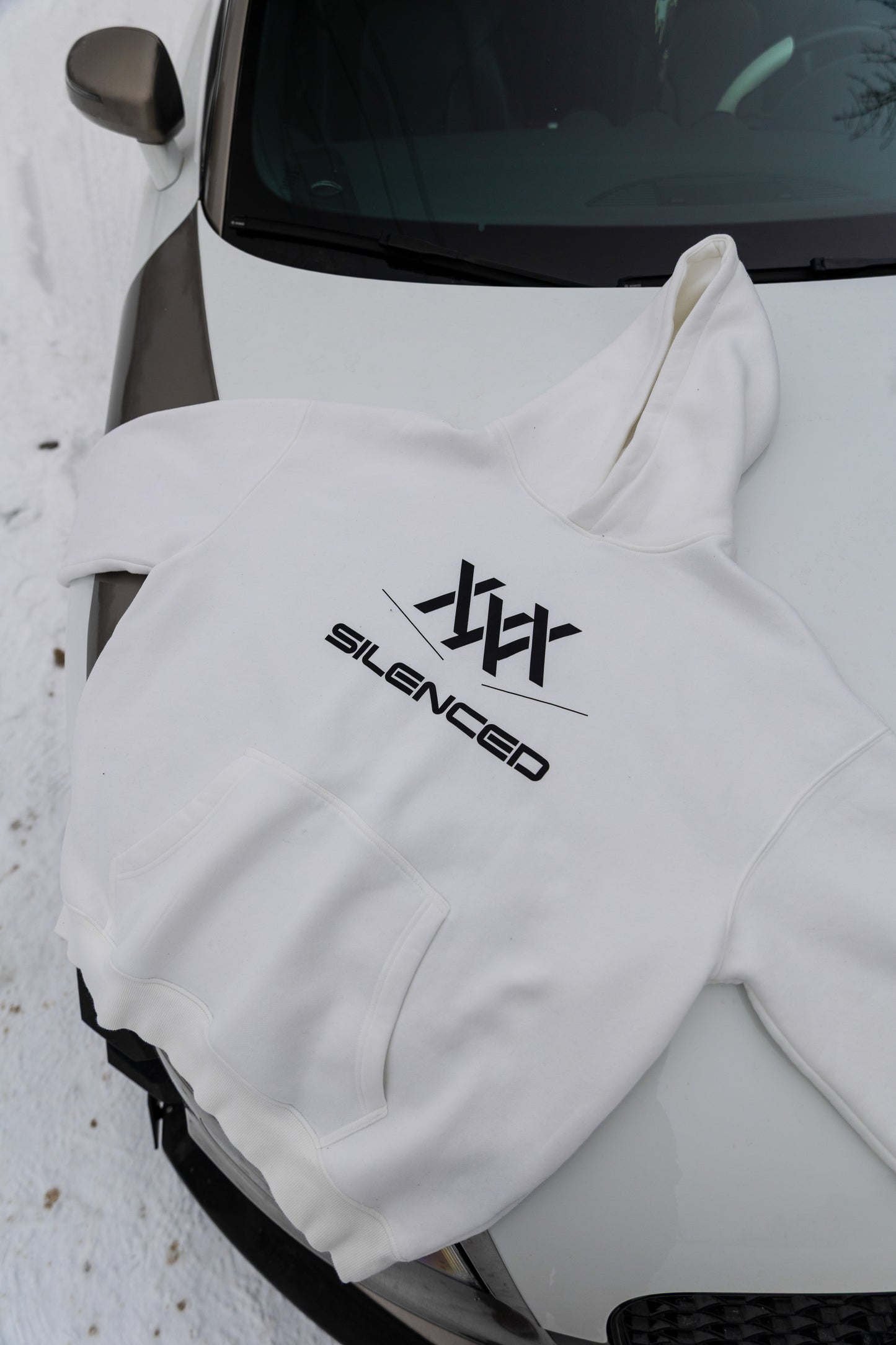 Whiteout Oversize Fleeced Hoodie