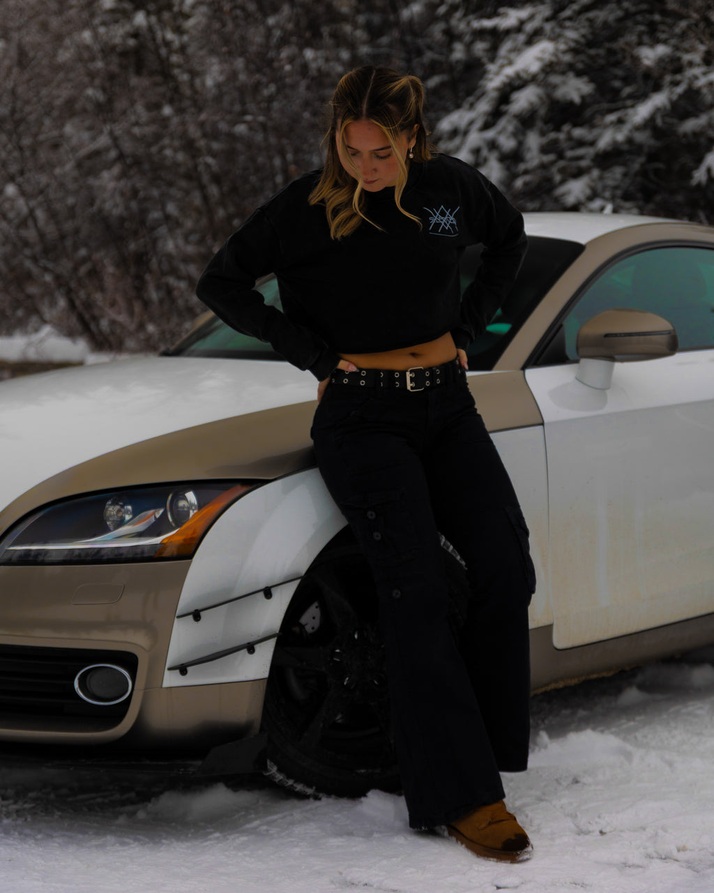 Legacy Logo Snow Washed Women's Cropped Sweatshirt