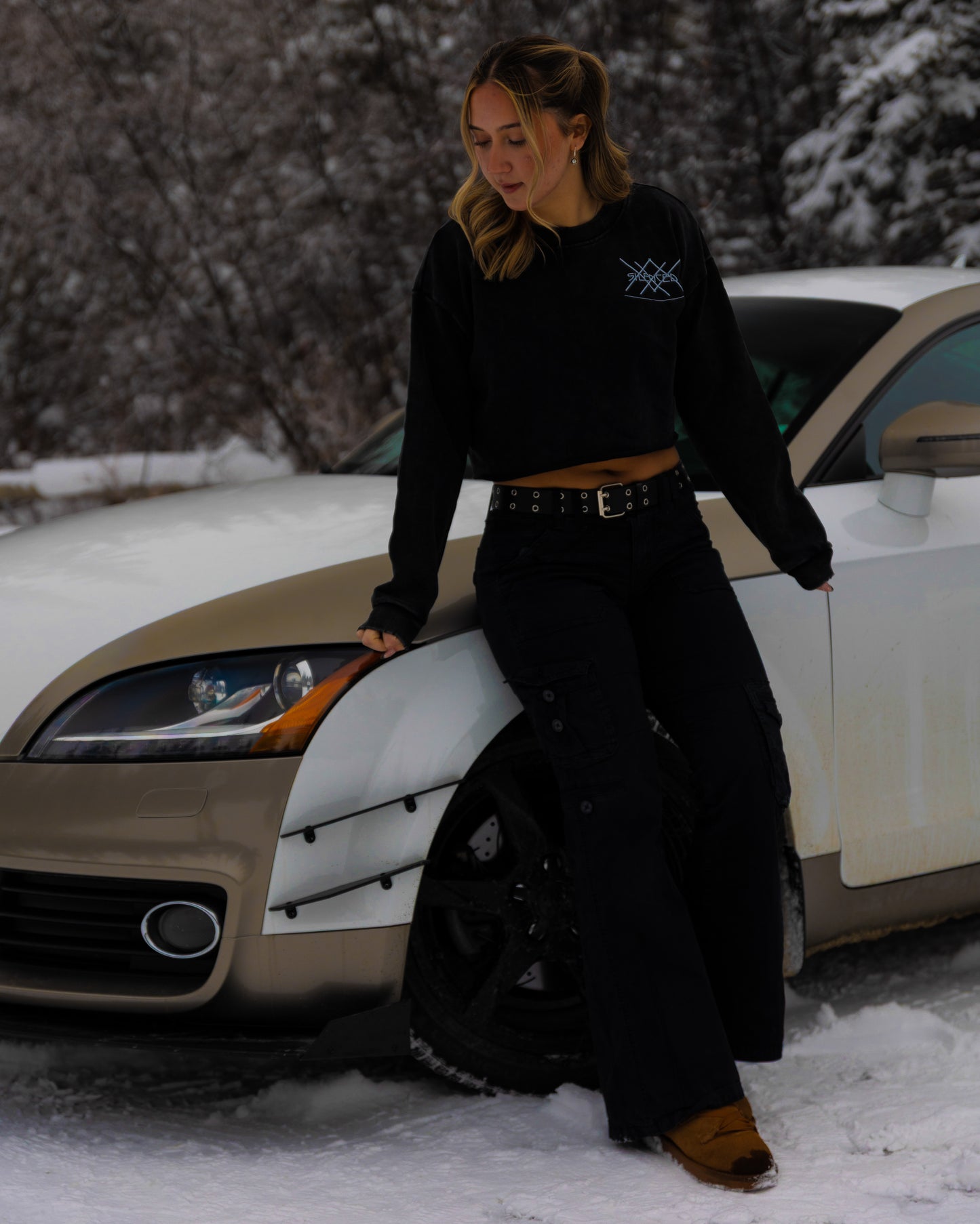 Legacy Logo Snow Washed Women's Cropped Sweatshirt