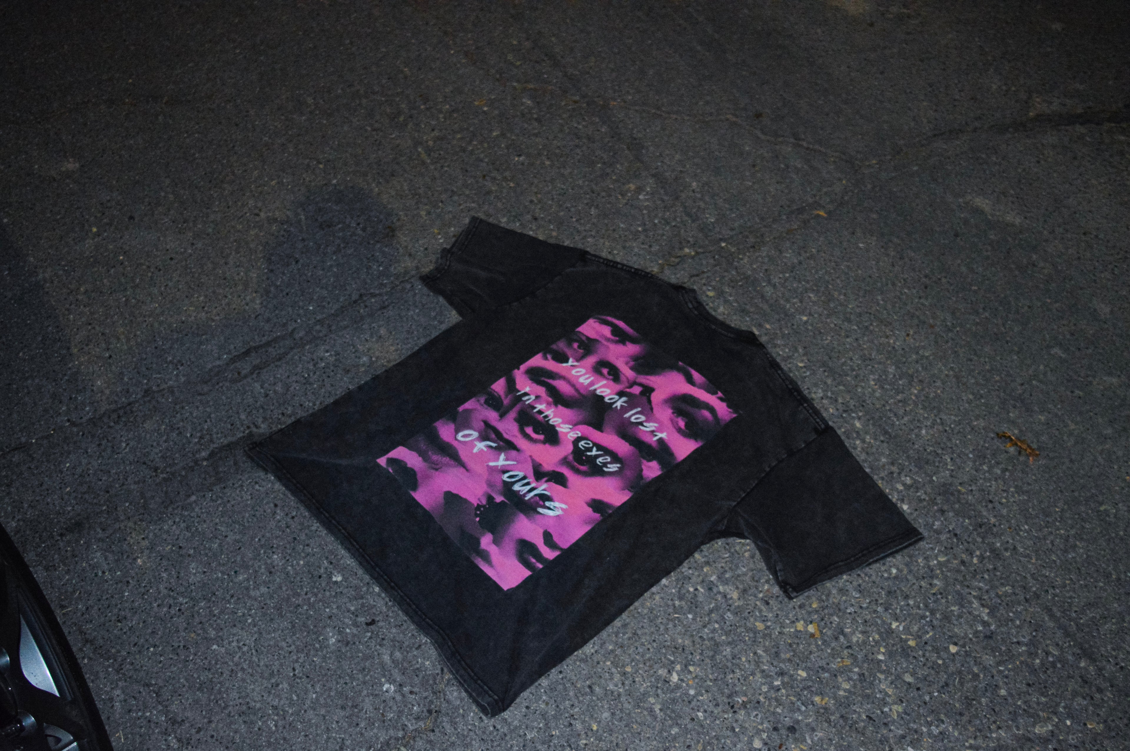 'you look lost in those eyes of yours' Acid Wash Oversize T-Shirt