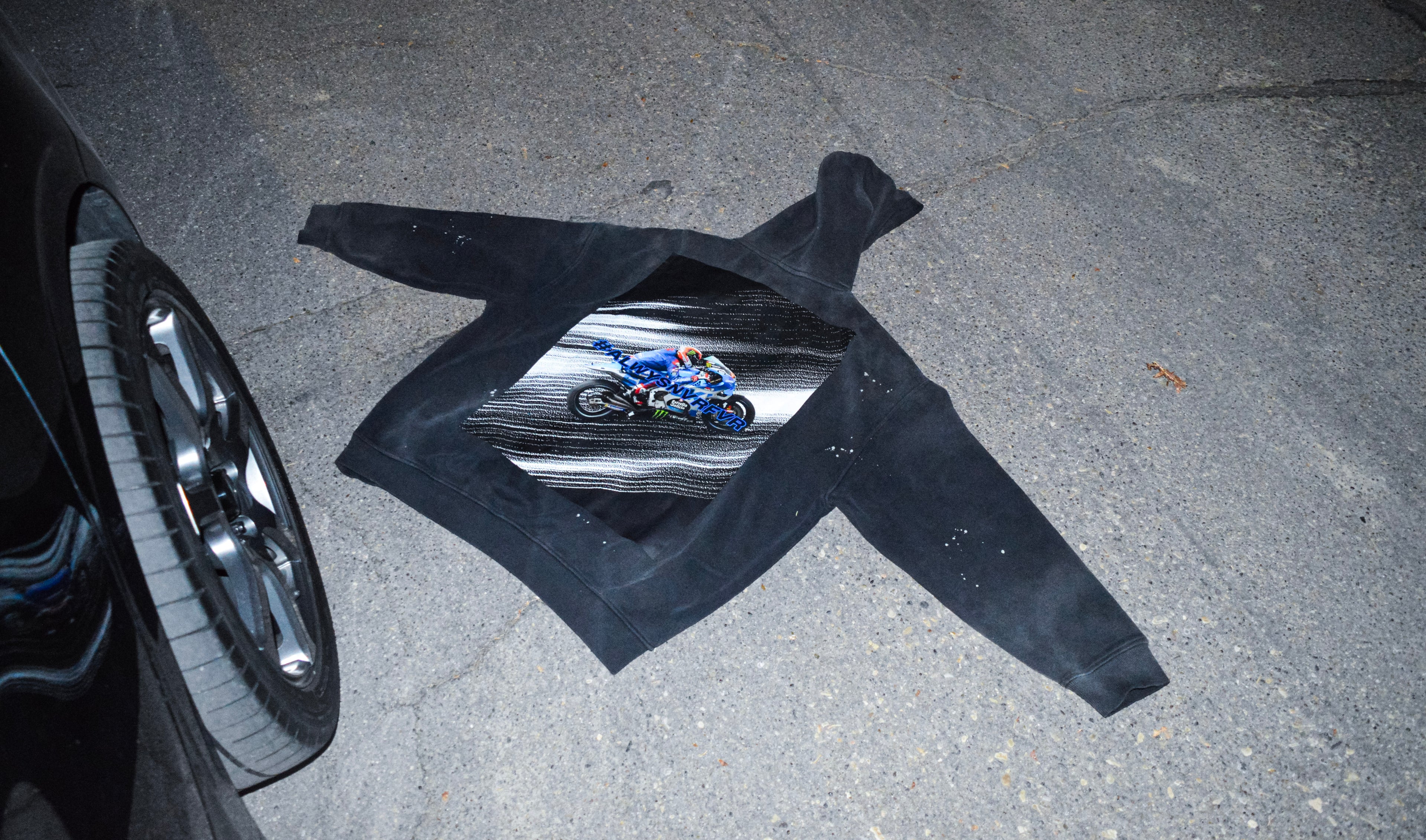 #alwysnvrfvr Suzuki Ecstar Vintage Wash Frayed Fleece Hoodie